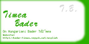 timea bader business card